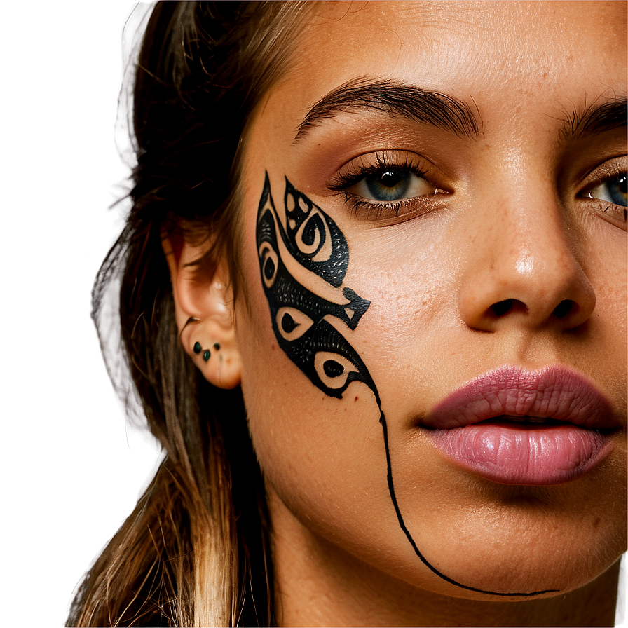 Face Tattoo For Couples Png 77