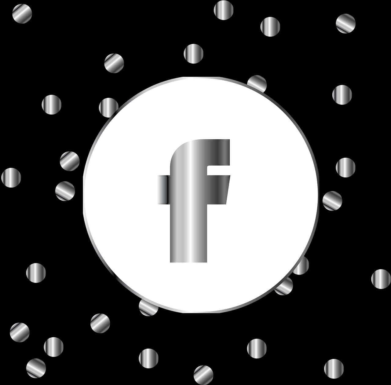 Facebook Icon Whiteon Black