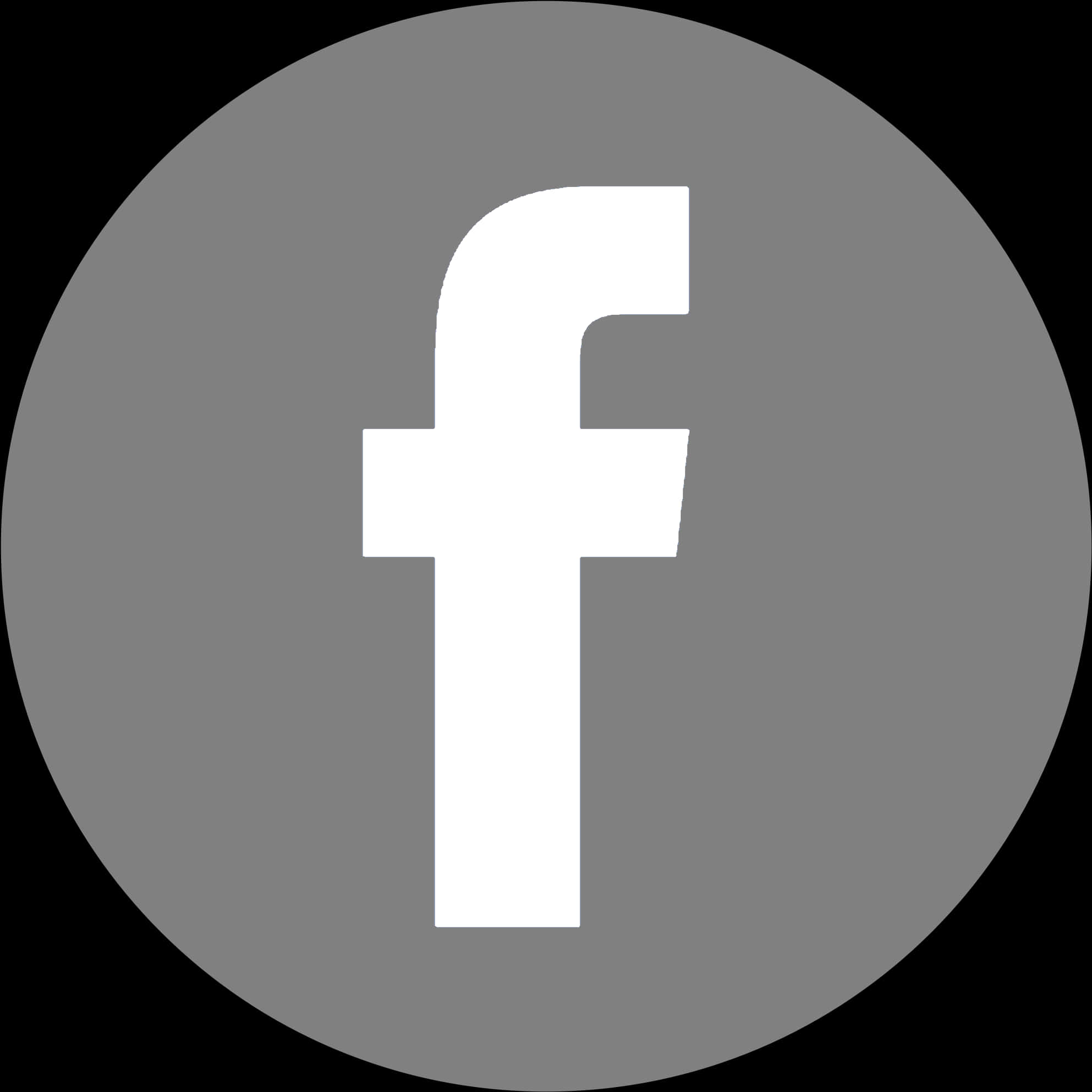 Facebook Icon Whiteon Grey Background