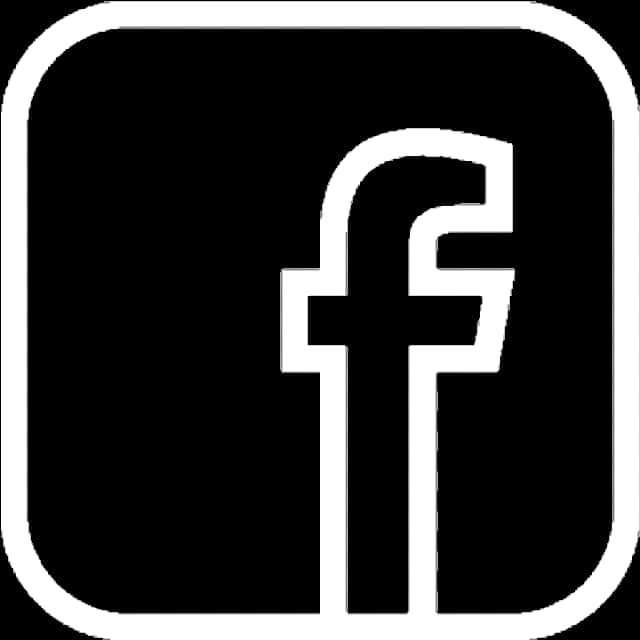 Facebook White Iconon Black Background