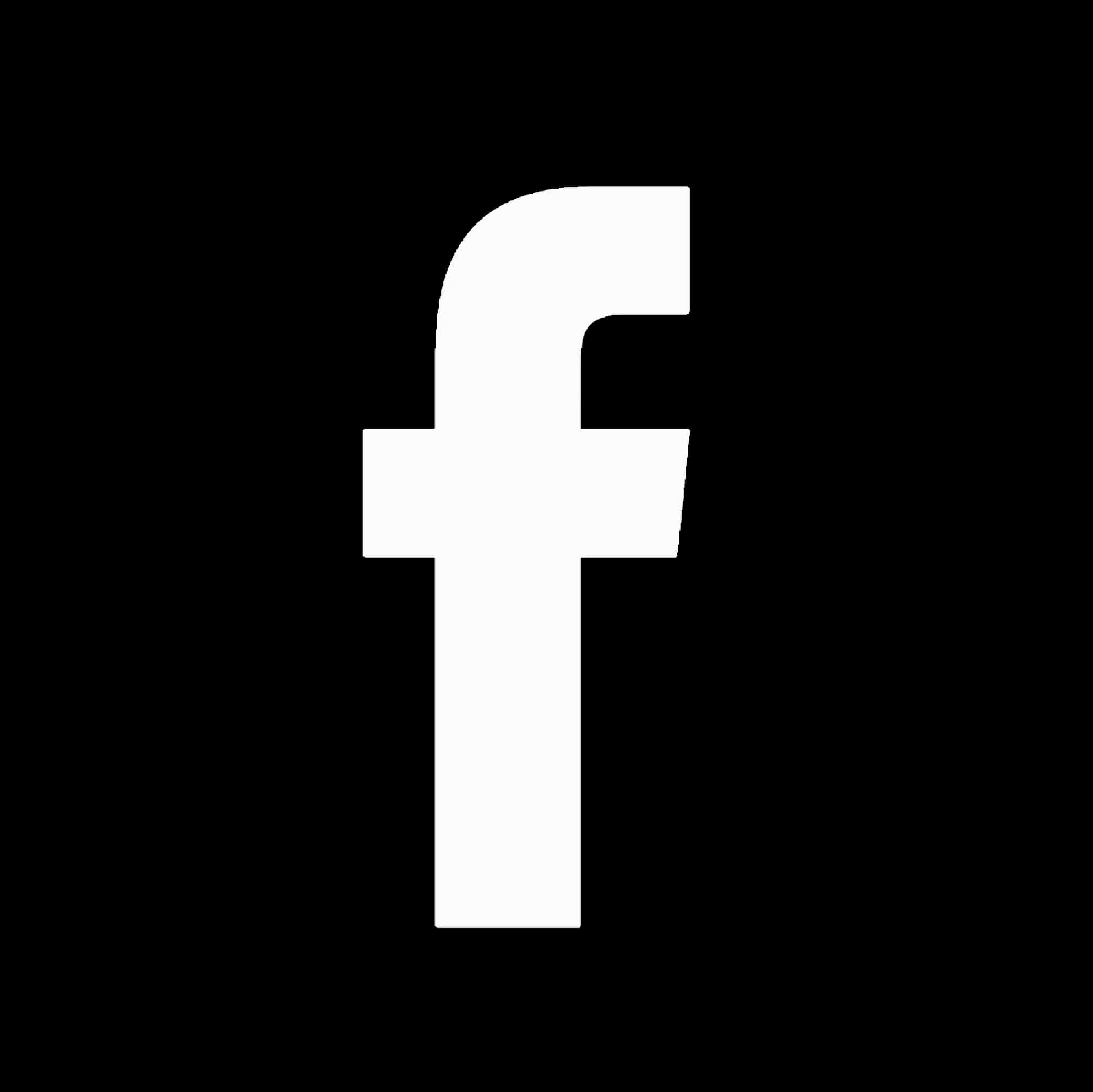 Facebook White Iconon Black Background