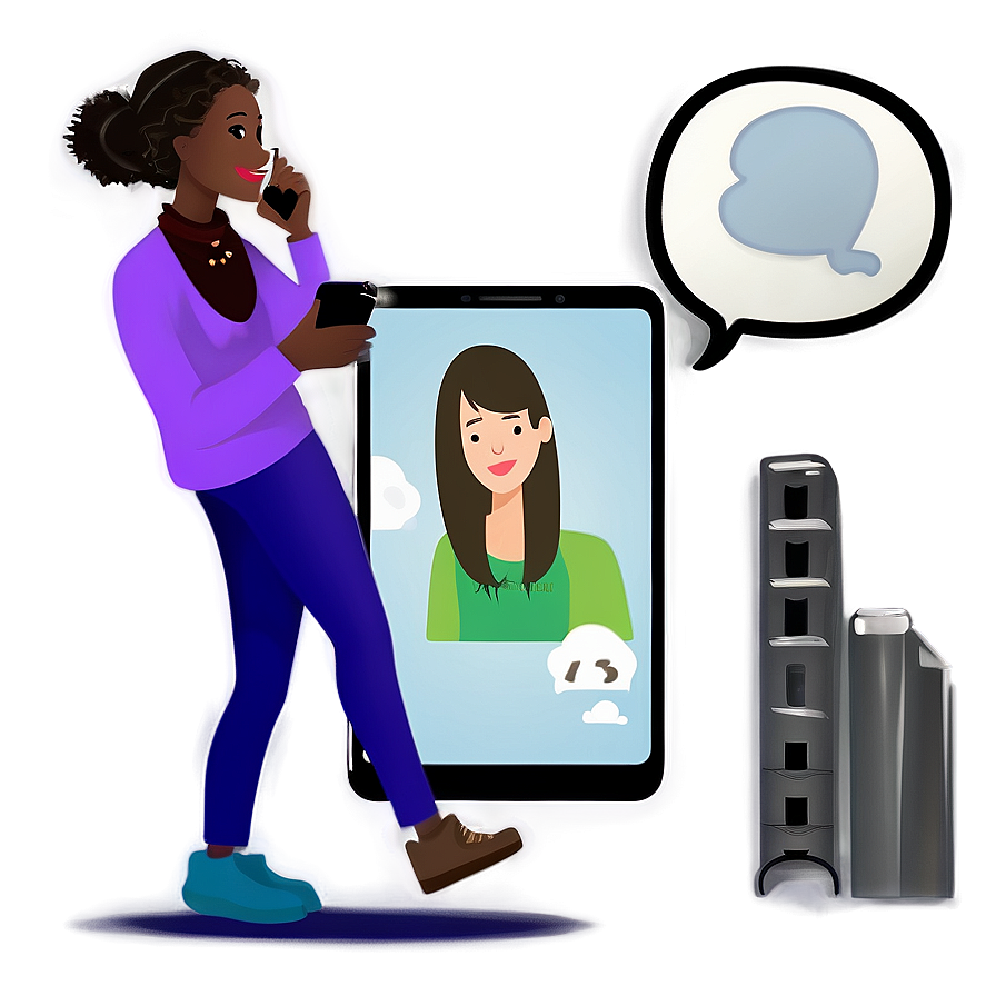 Facetime Call At Night Illustration Png 20