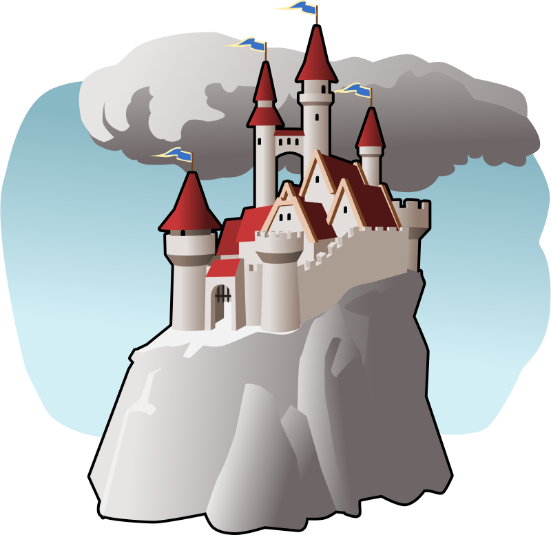 Fairytale_ Castle_on_ Cliff_ Vector