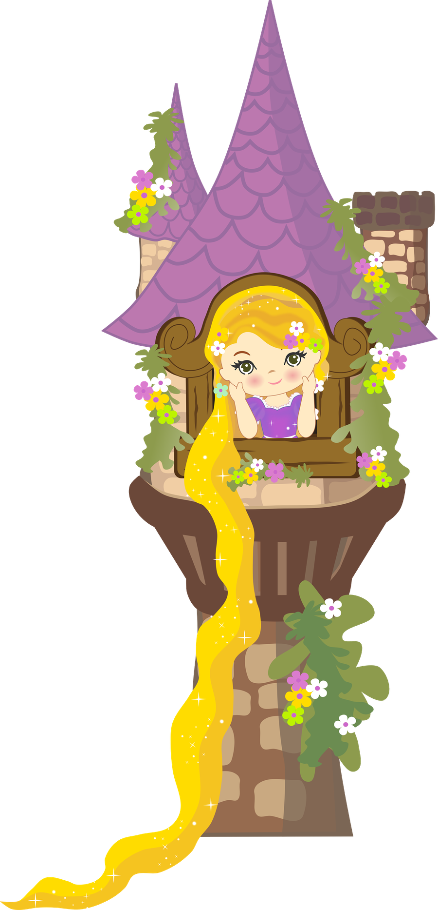 Fairytale Tower Princess Illustration