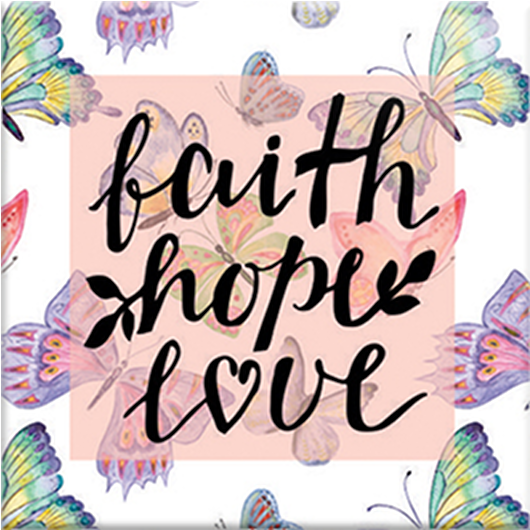 Faith Hope Love Butterfly Art