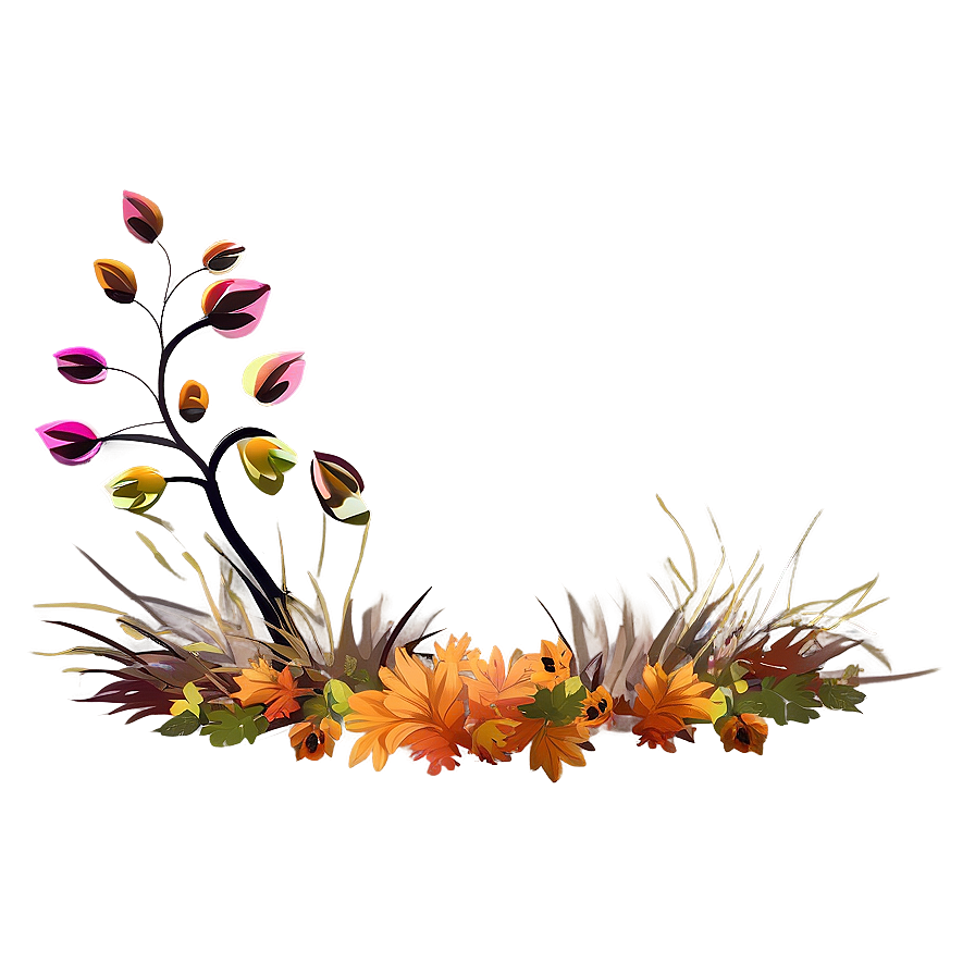 Fall Landscape Flowers Png Lic