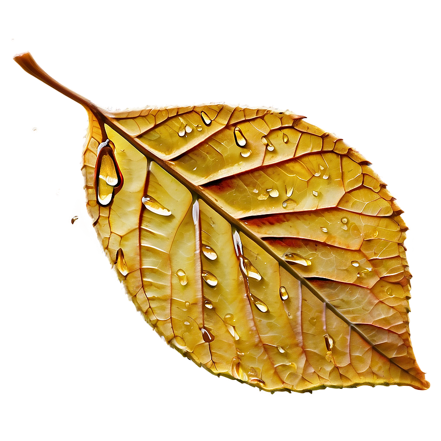 Fall Leaf With Dew Png Jxo
