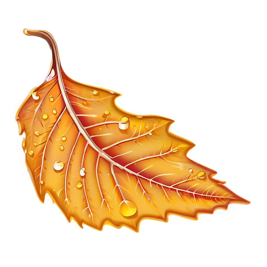 Fall Leaf With Dew Png Xoi87
