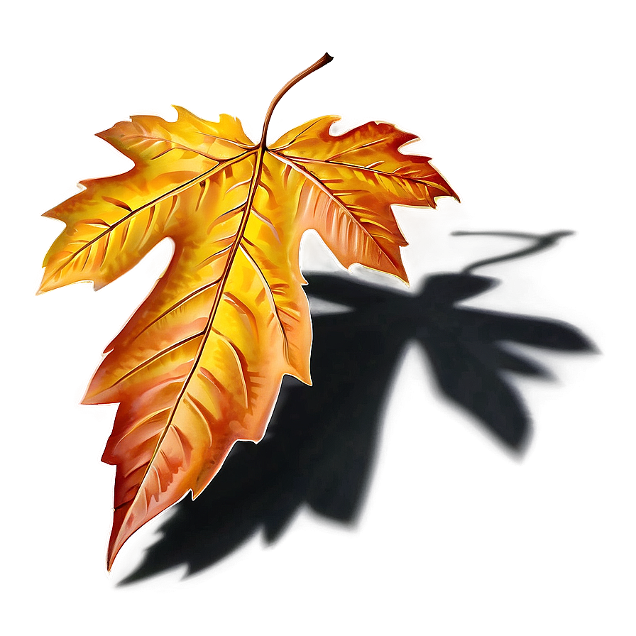 Fall Leaf With Shadow Png 05252024