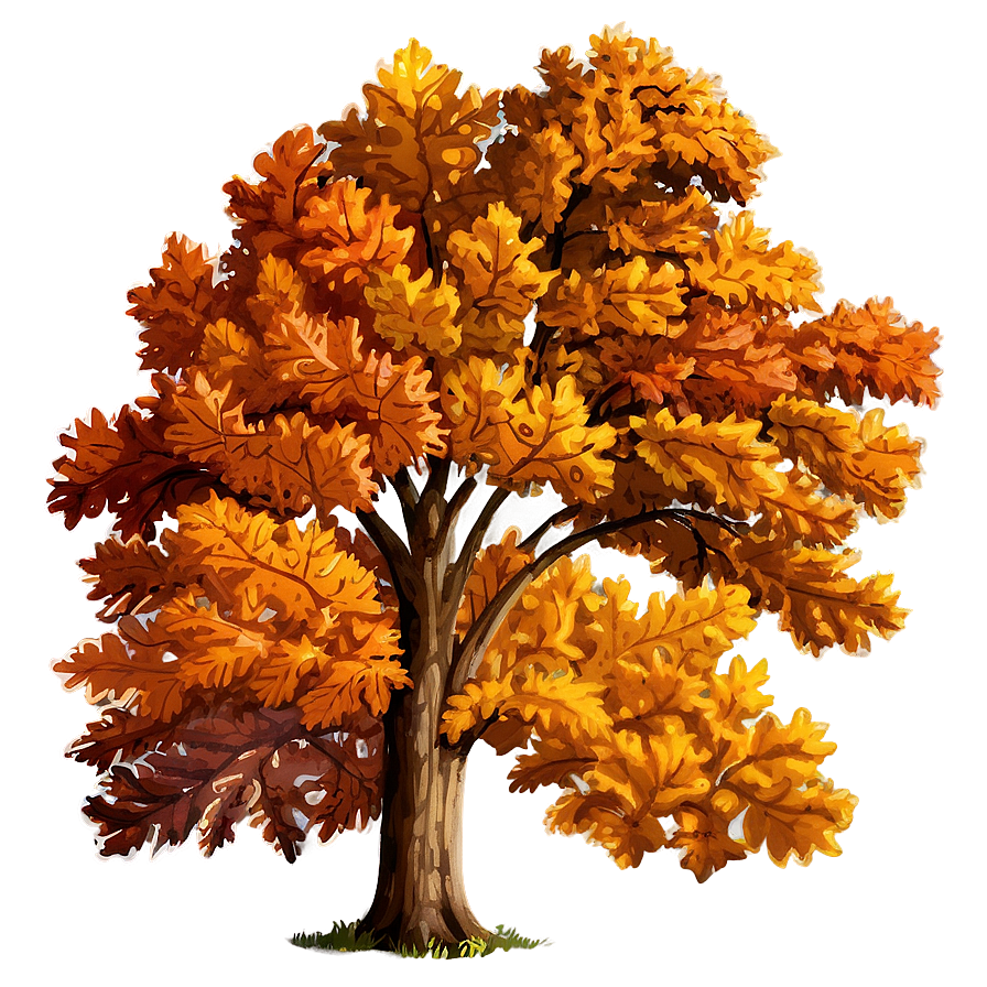 Fall Oak Trees Aesthetic Png 06212024