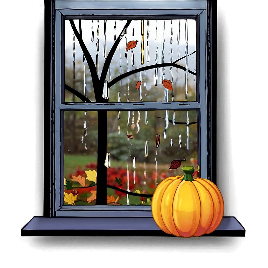 Fall Rainy Day Window Png 06282024