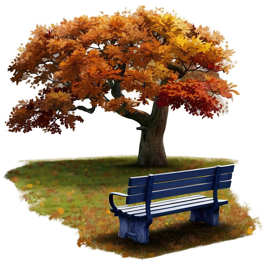 Fall Trees And Bench Png 06212024