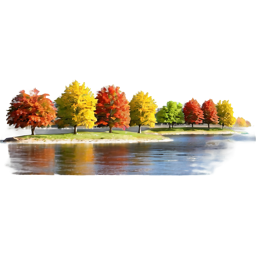 Fall Trees By The River Png Fty