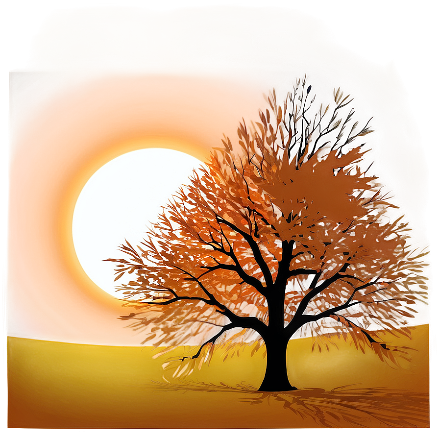 Fall Trees Silhouette Sunset Png 43