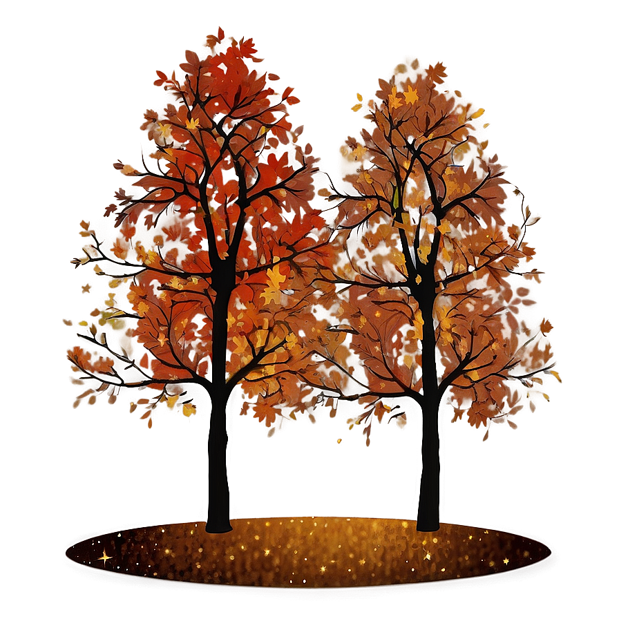 Fall Trees With Starry Sky Png 06212024