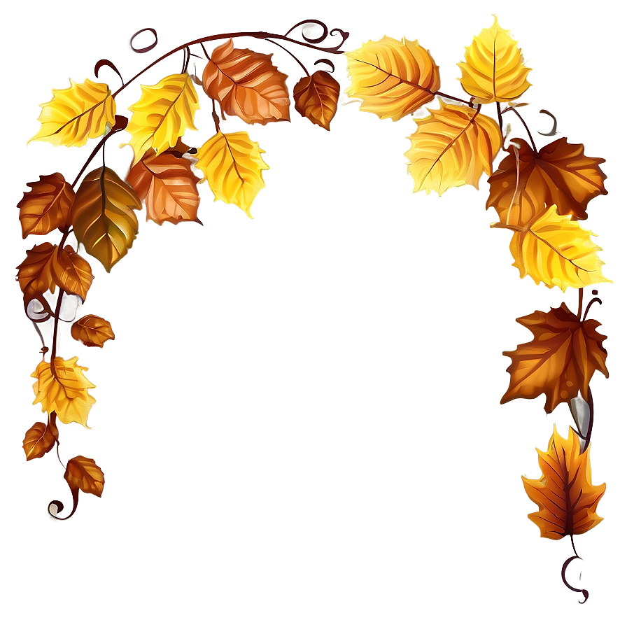 Fallen Leaves Border Design Png Fyn