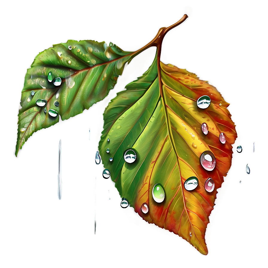 Fallen Leaves With Dew Drops Png 90