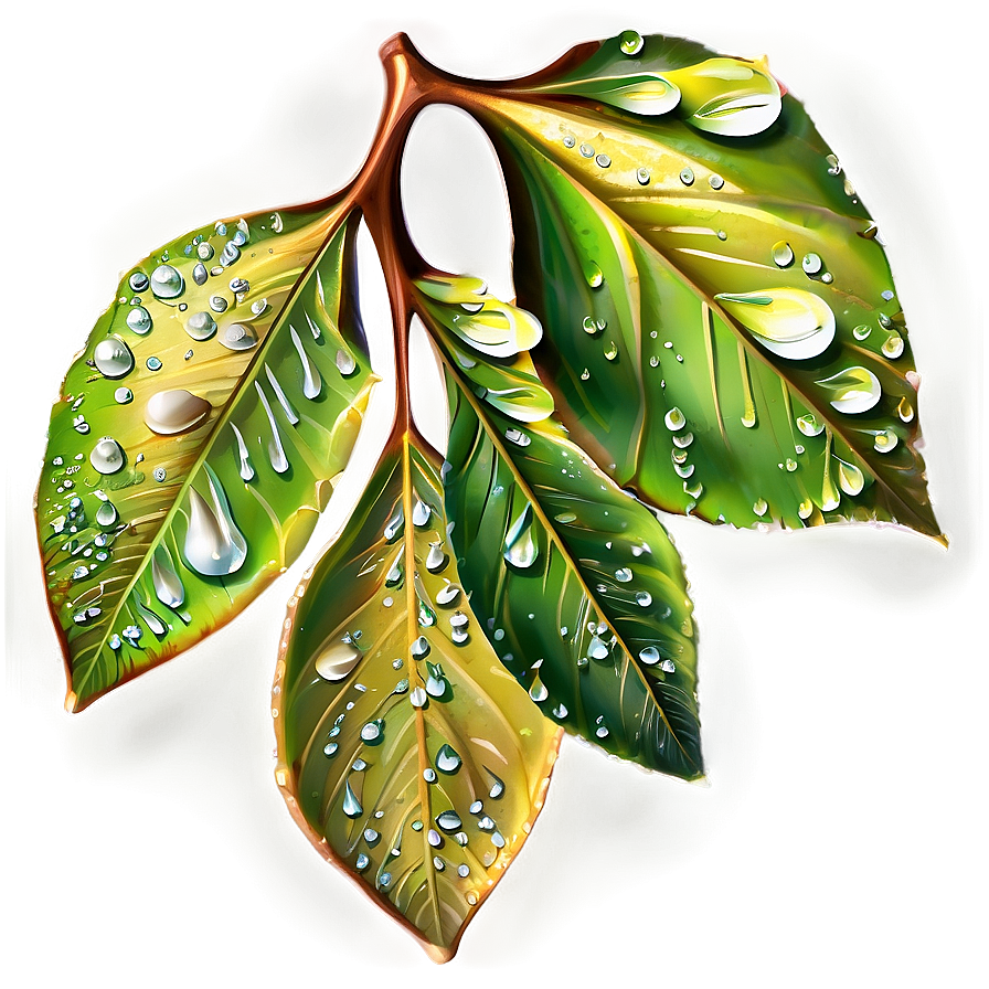 Fallen Leaves With Dew Drops Png Kiy