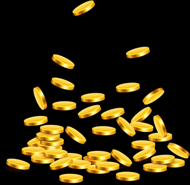 Falling_ Gold_ Coins_ Black_ Background