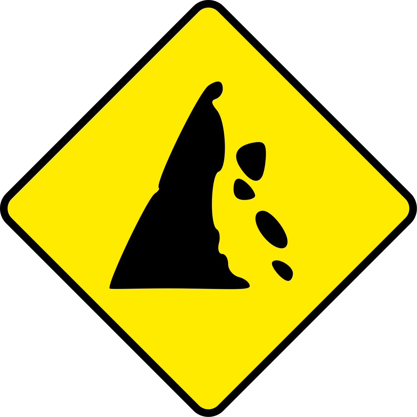 Falling Rocks Traffic Sign