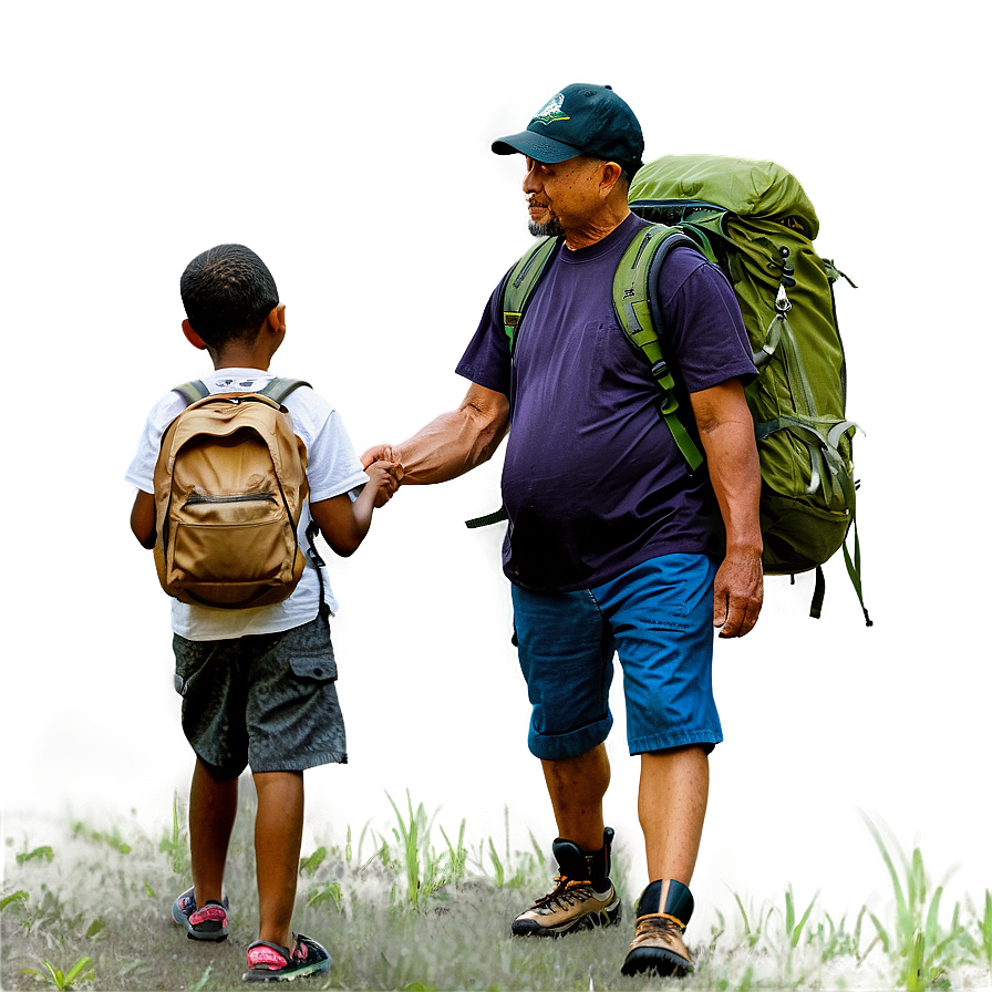 Family In Nature Hike Png Cay