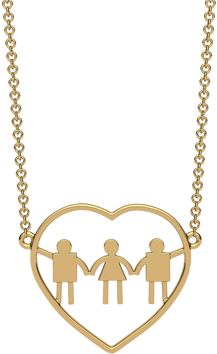 Family Love Heart Pendant Necklace