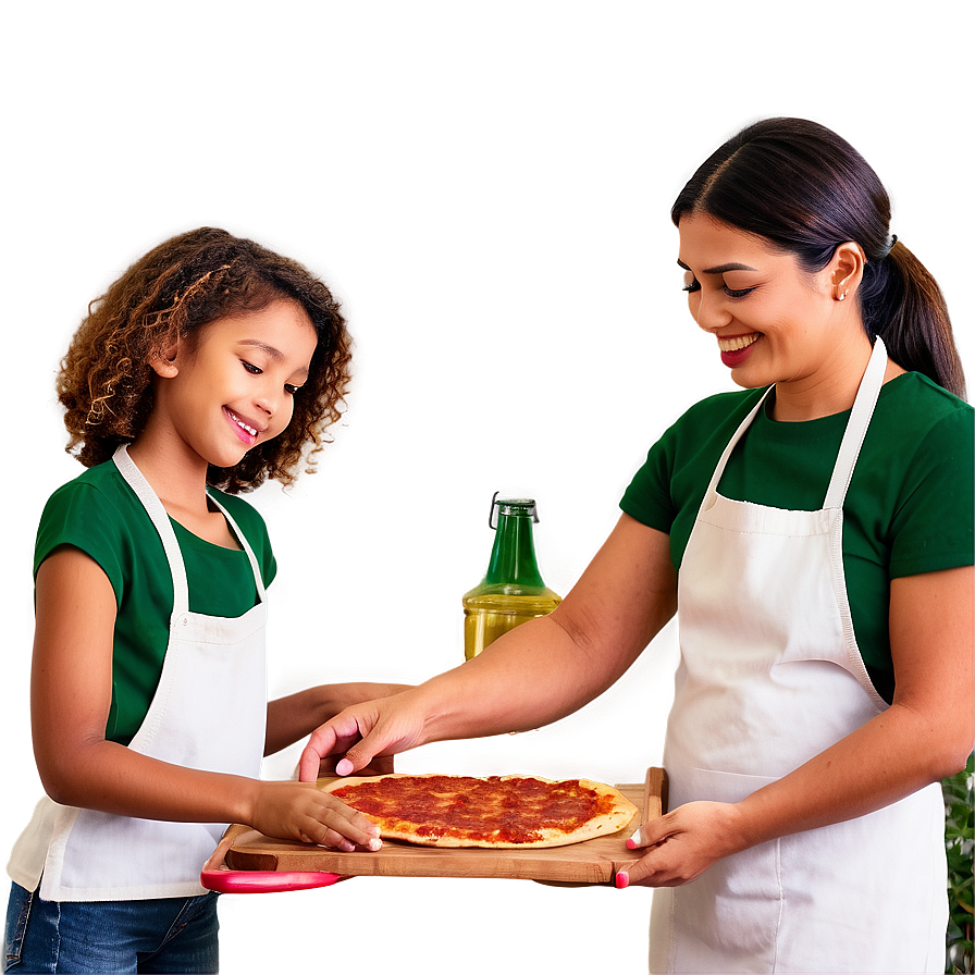 Family Making Pizza Png 10