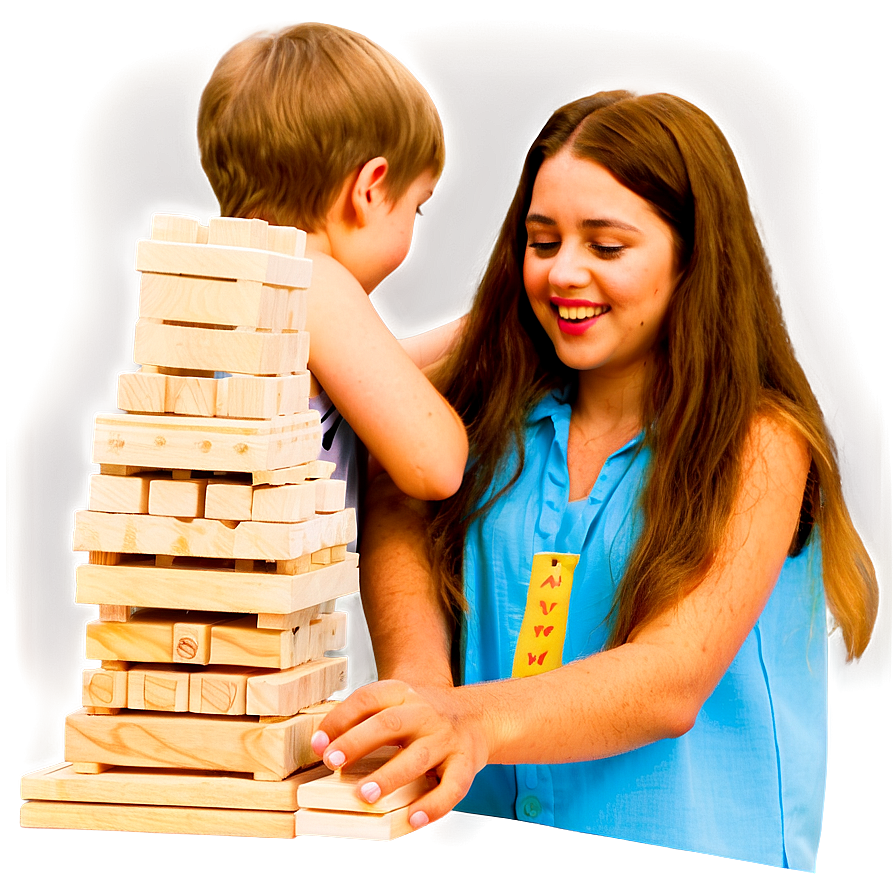 Family Playing Jenga Png 06112024