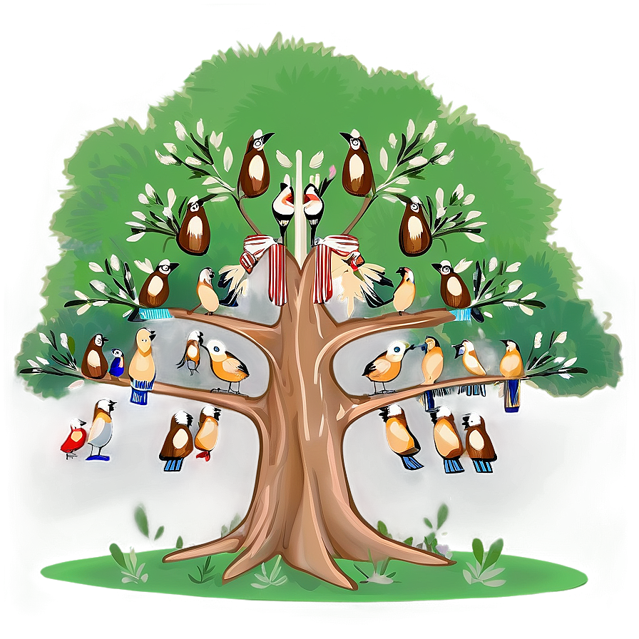 Family Reunion Tree With Birds Png Nea9