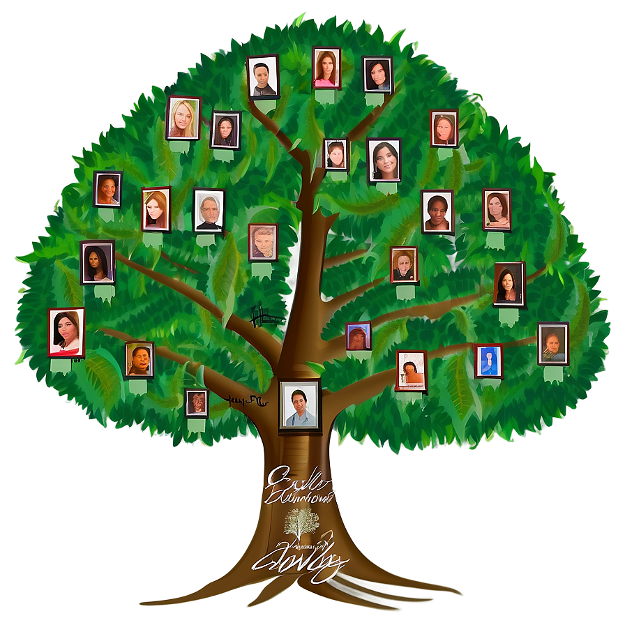 Family Reunion Tree With Signatures Png Iwi