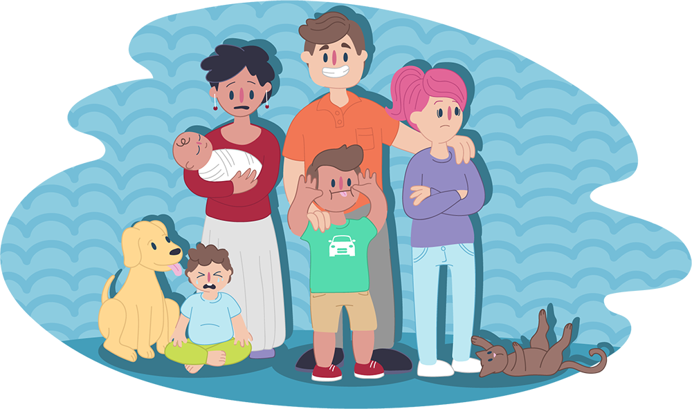 Familyand Pets Illustration