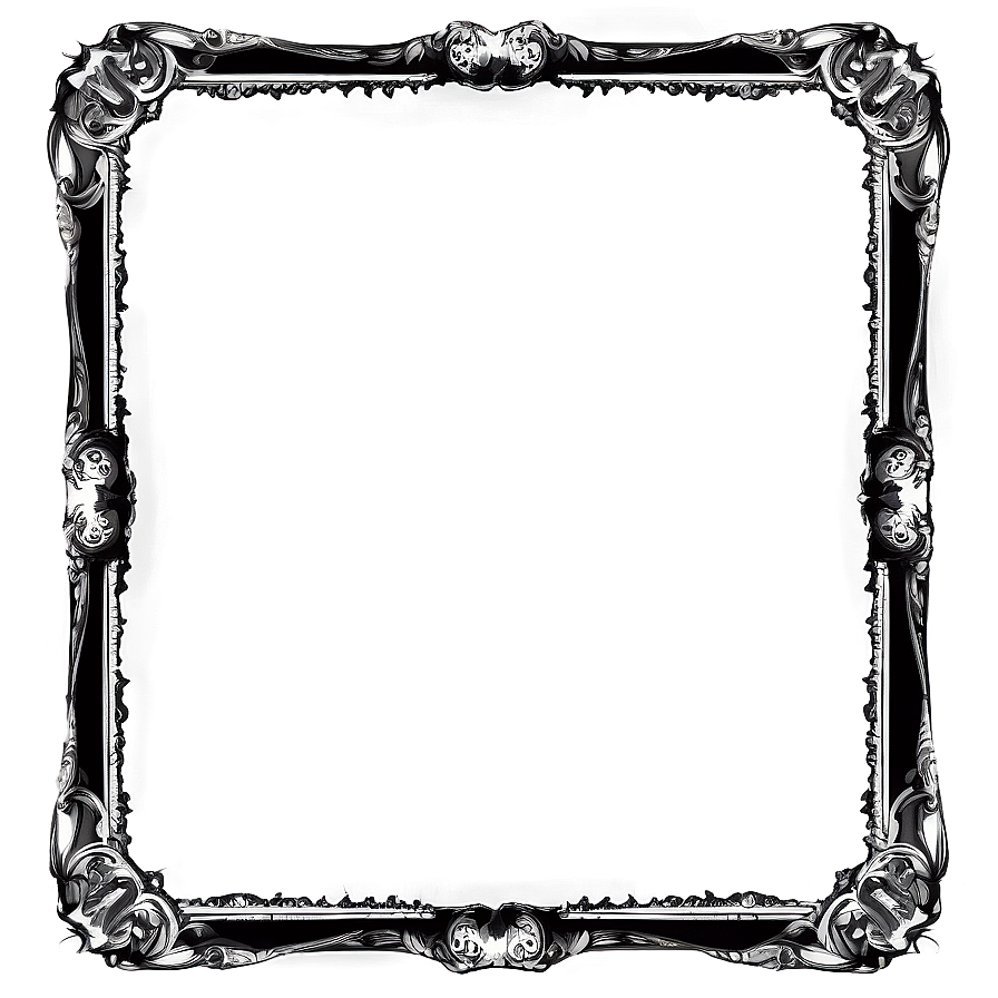 Fancy Frame In Black And White Png 65