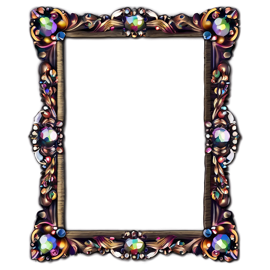 Fancy Frame With Gems Png 85