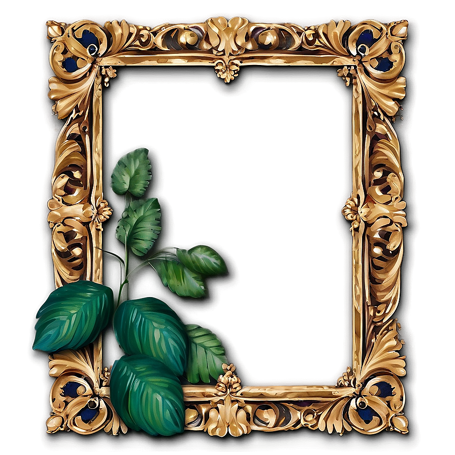 Fancy Frame With Leaves Png 06132024