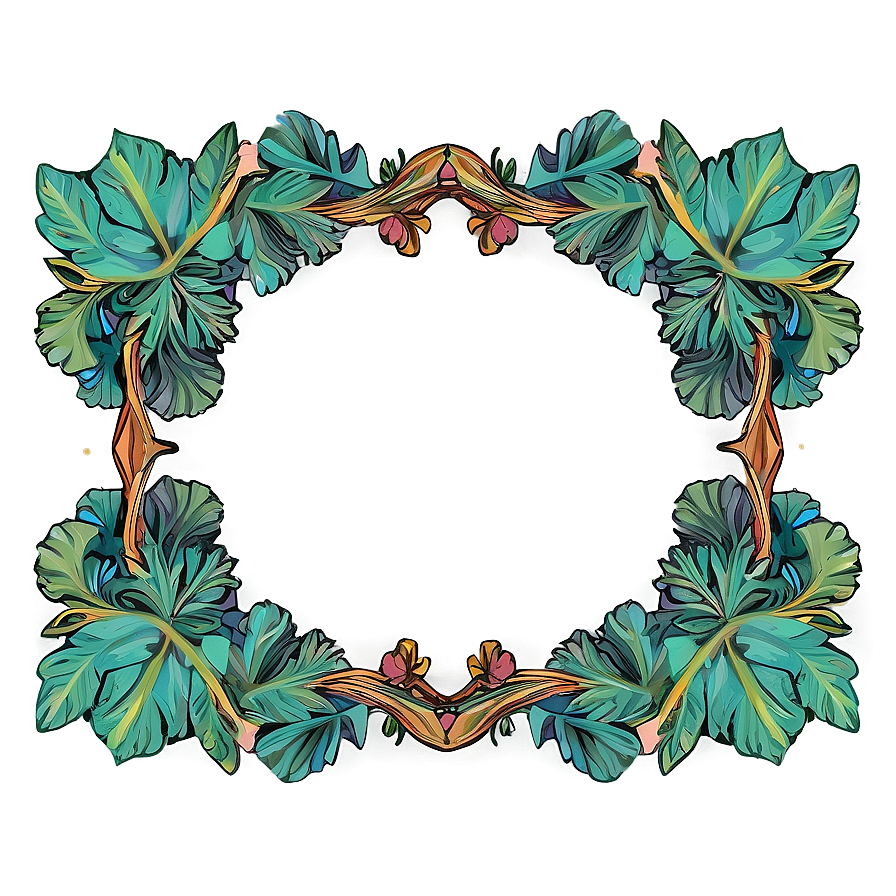 Fancy Frame With Leaves Png 06132024