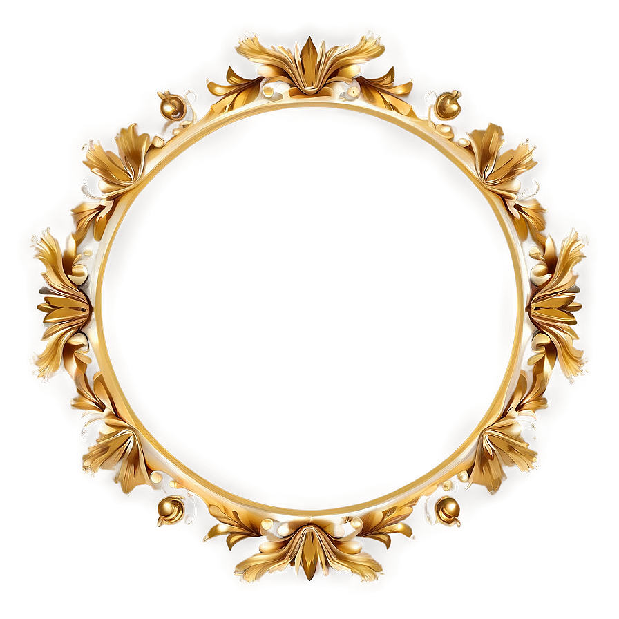 Fancy Golden Circular Border Png Sqp