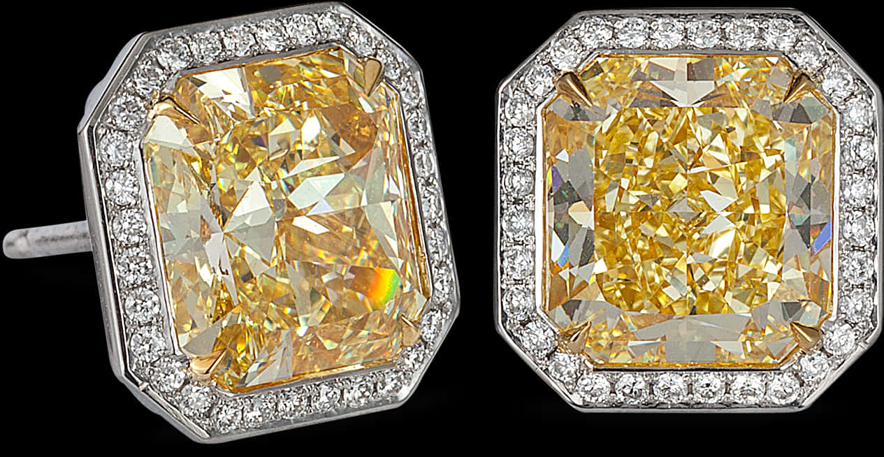 Fancy Yellow Diamond Earrings