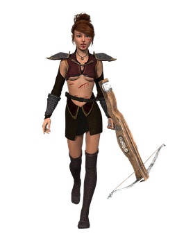 Fantasy Archer Womanwith Crossbow