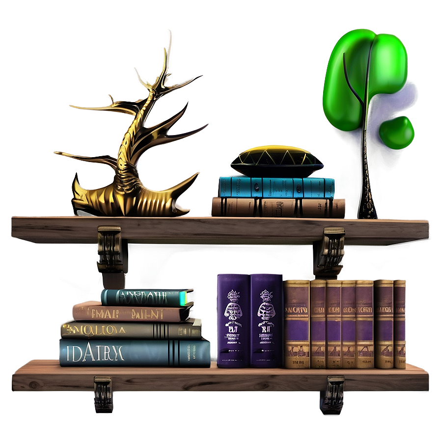 Fantasy Books On Shelf Png Khd71