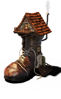 Fantasy Boot House Illustration