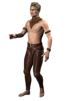 Fantasy Characterin Brown Outfit