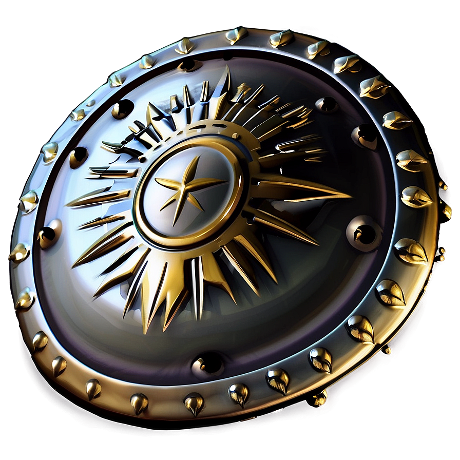 Fantasy Gold Shield Png 6