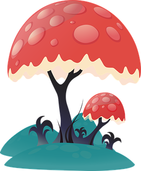 Fantasy Mushroom Trees Illustration