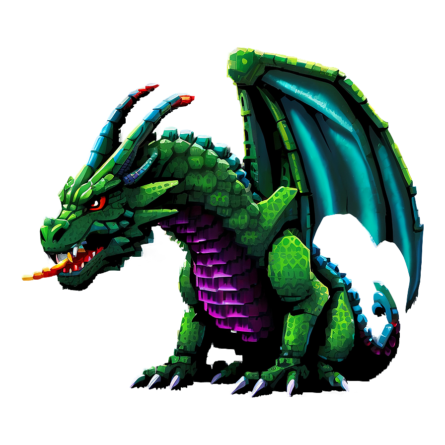 Fantasy Pixelated Dragon Png Jym