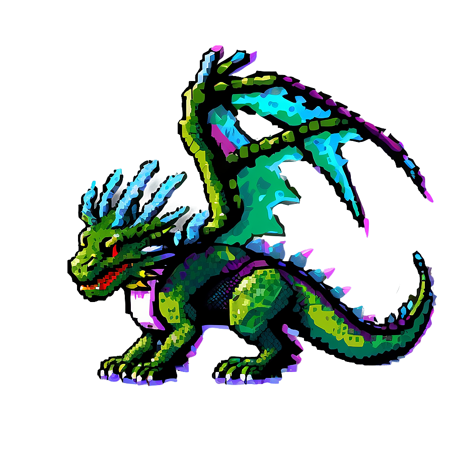 Fantasy Pixelated Dragon Png Pxm65