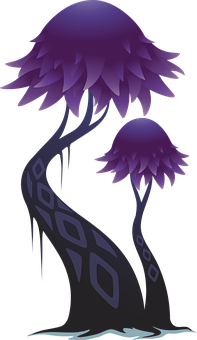 Fantasy Purple Trees Illustration
