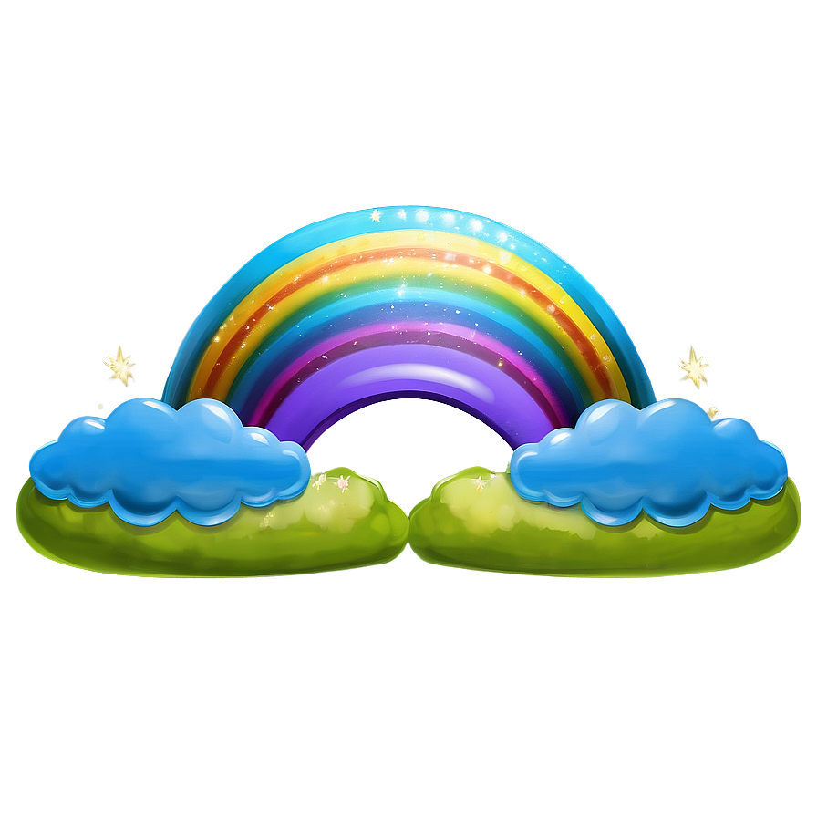 Fantasy Rainbow With Clouds Png Xgj