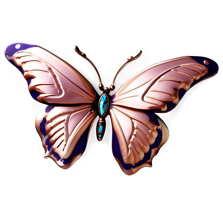 Fantasy Rose Gold Butterfly Png Adq