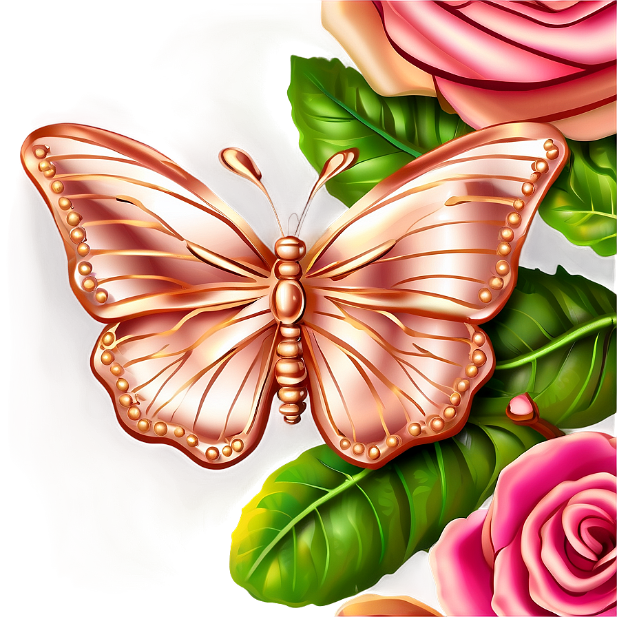 Fantasy Rose Gold Butterfly Png Fqu97