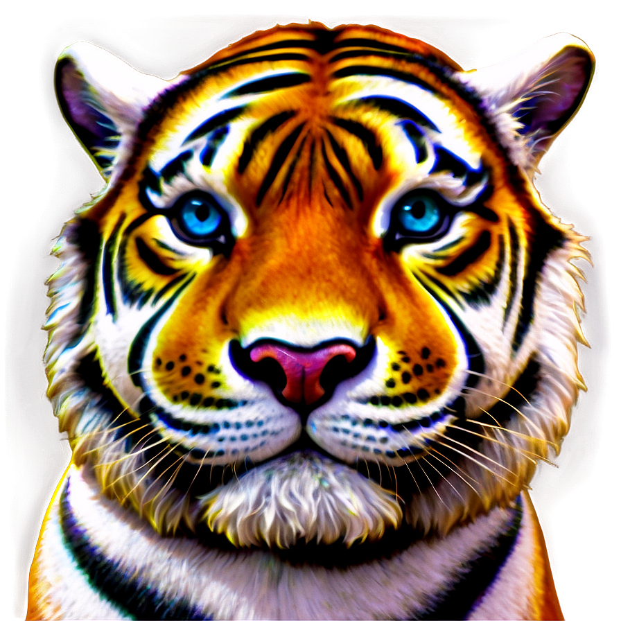 Fantasy Tiger Face Glow Png 19